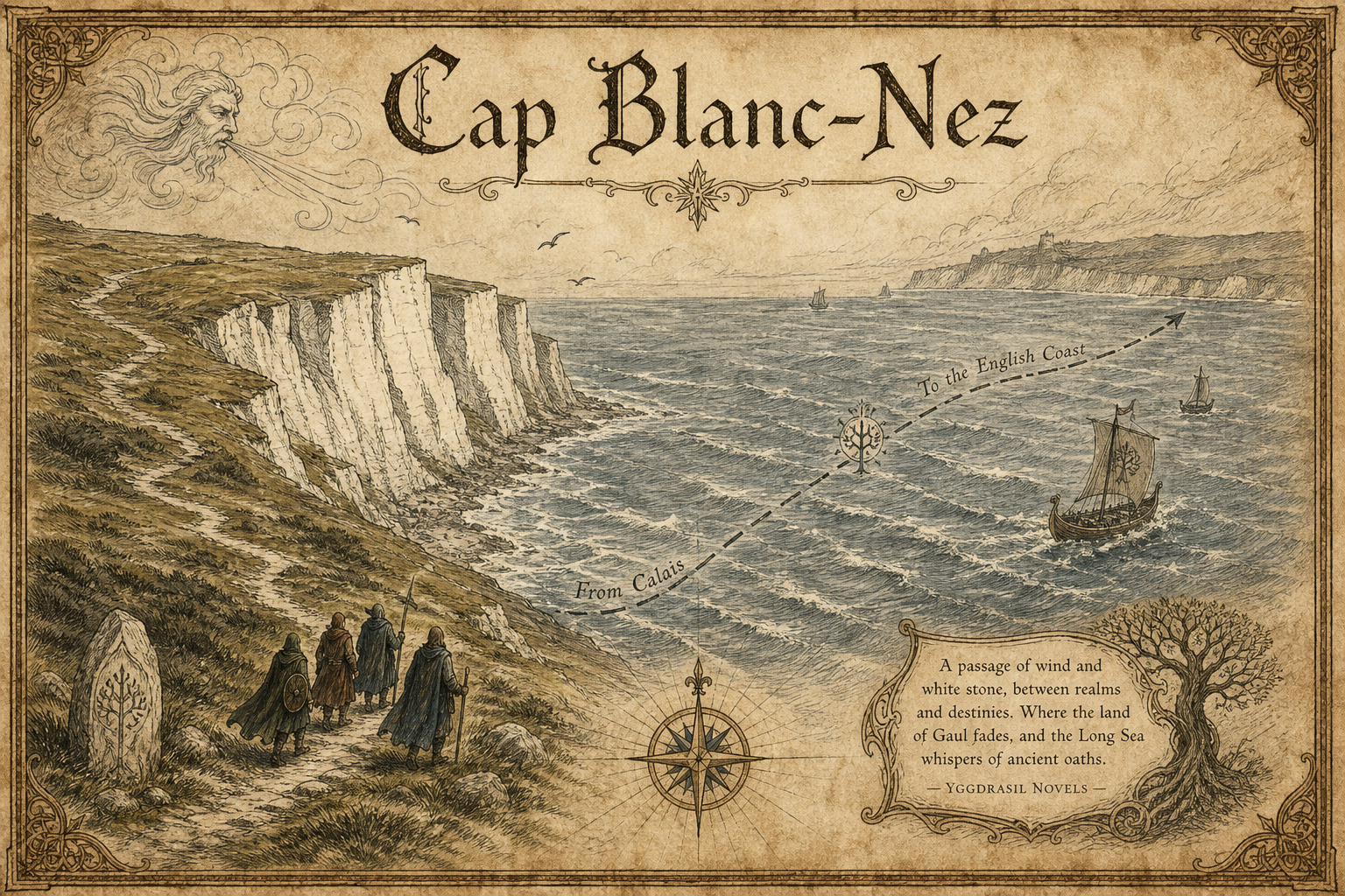 Carte du Cap Blanc-Nez dans l'univers Yggdrasil