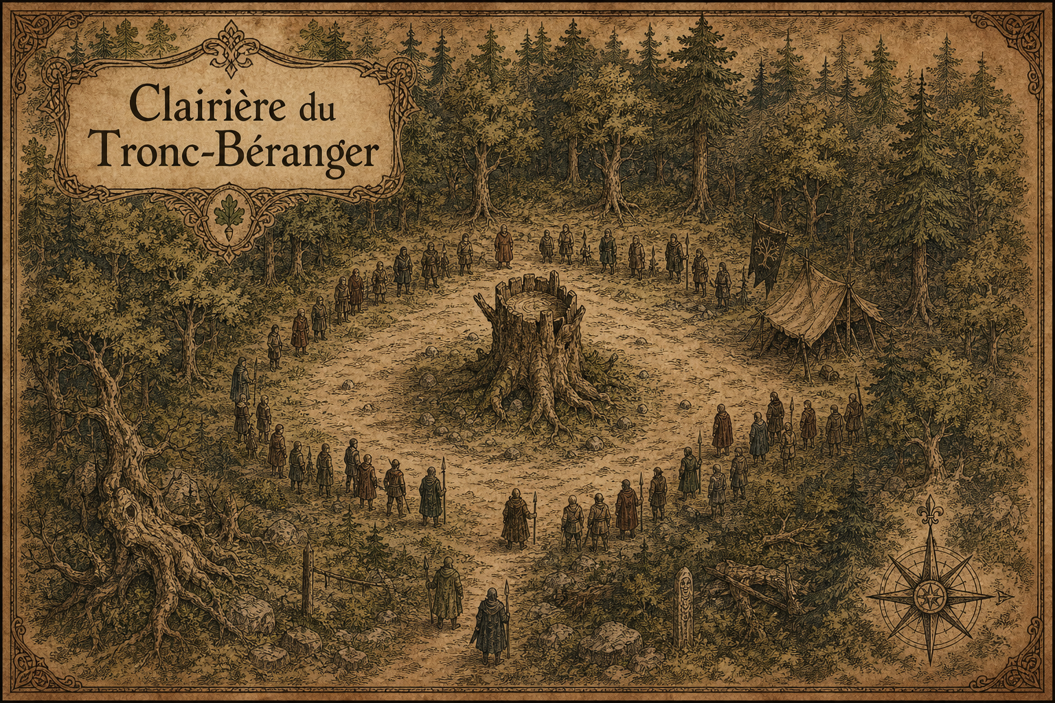 Carte de la clairière du Tronc-Béranger dans l'univers Yggdrasil